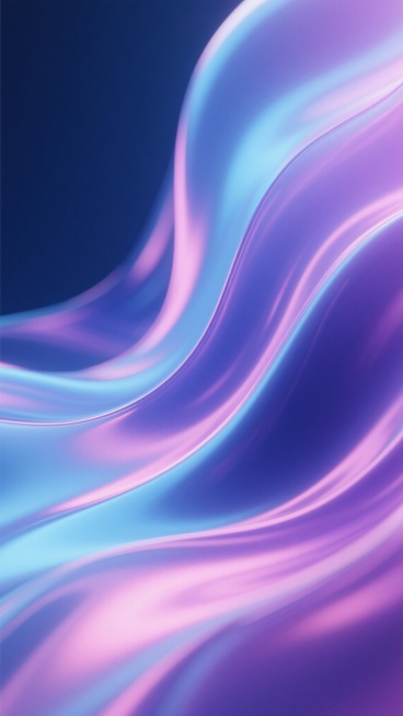 弥散风格抽象背景，流动的液态渐变色彩，以深邃靛蓝与神秘紫为基调，点缀亮粉与湖蓝的光泽，柔和的曲线波纹交织，呈现出丝绸般的光滑质感和梦幻般的光影效果，整体画面通透空灵，色彩过渡自然和谐，充满动感与韵律美。预览效果