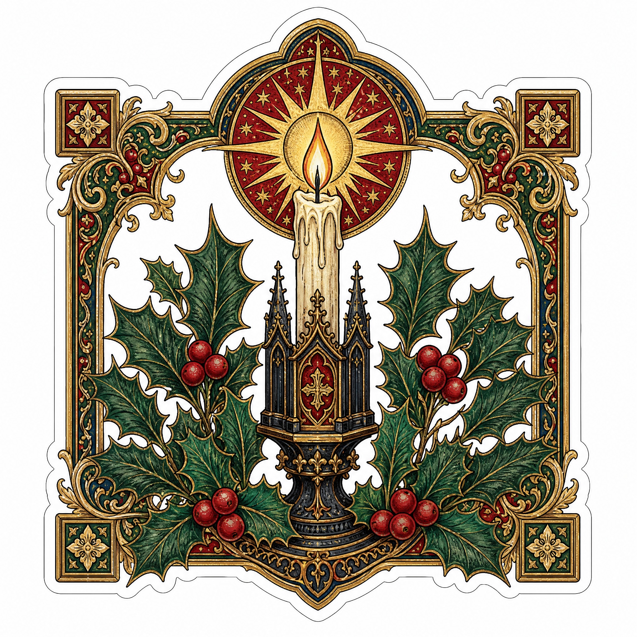 Medieval style Christmas sticke… - 图片创意预览