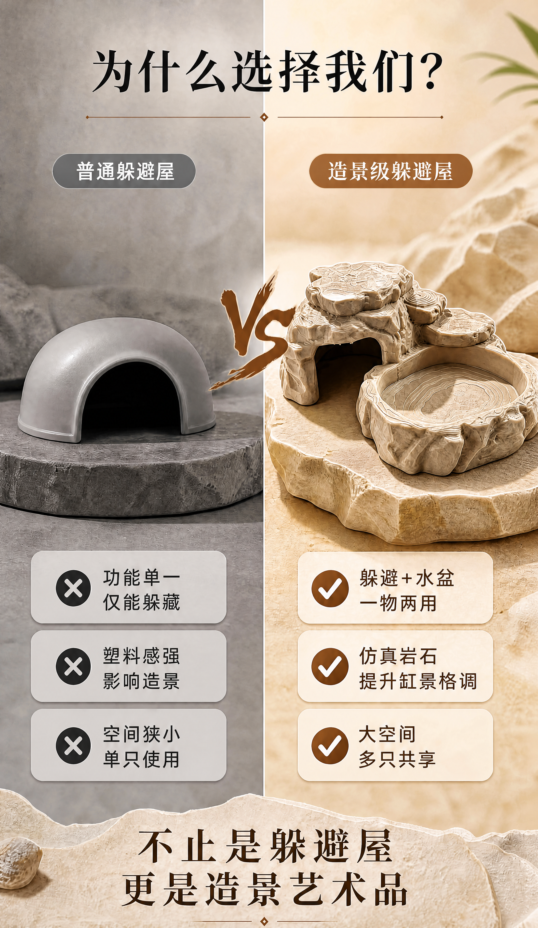 增强右侧造景级躲避屋产品顶部晒台的岩石纹理，使层理纹路更深邃、… - 图片创意预览