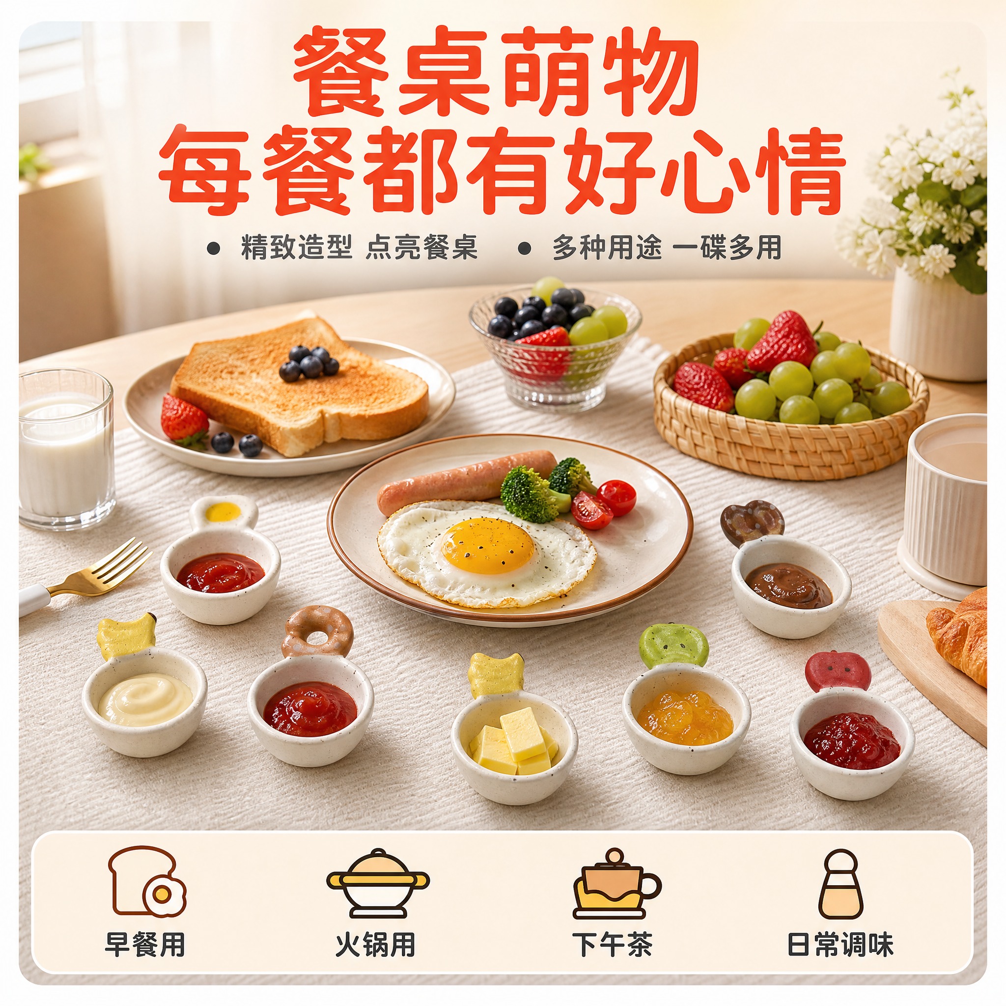 [主图-4] 场景适用 餐桌布置与多场景使用展示 [统一基调]… - 图片创意预览