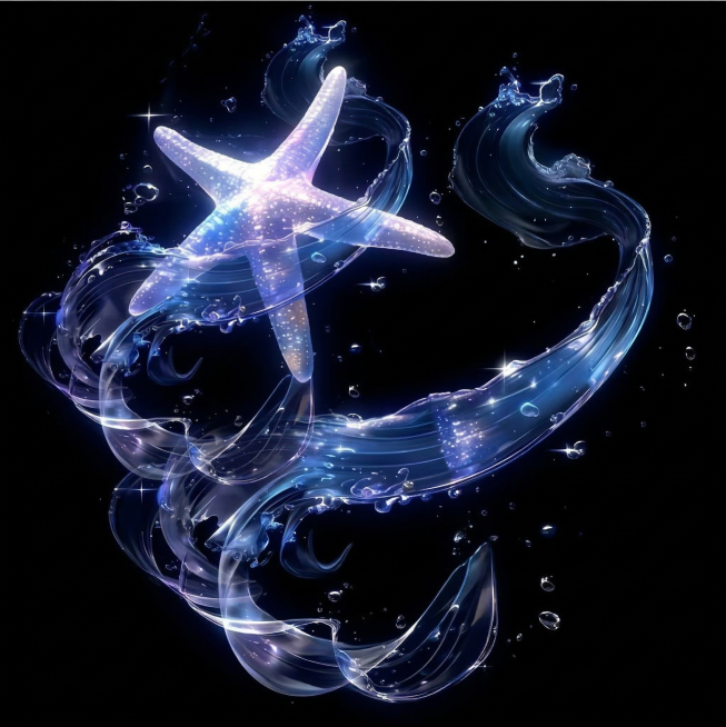 把图中的海星氛围光影单独扣出来预览效果
