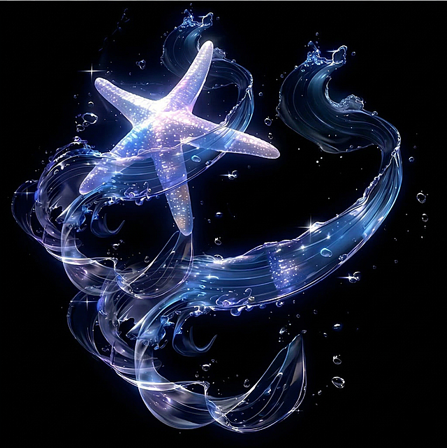 把图中的海星氛围光影单独扣出来