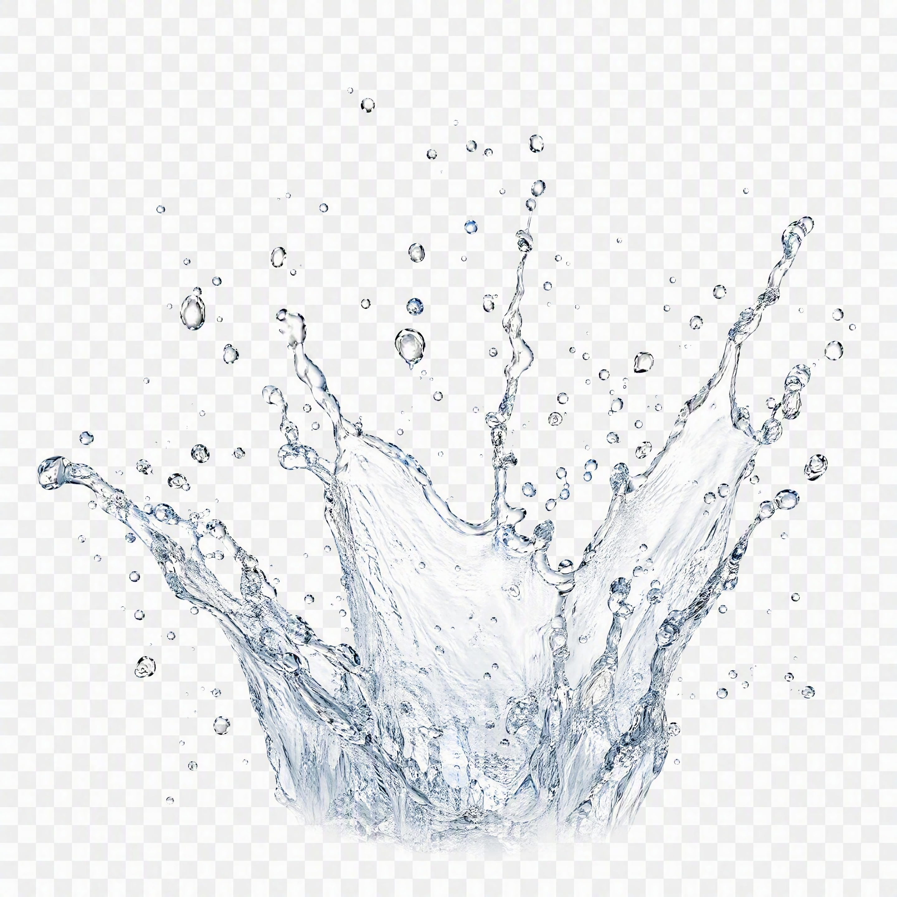 透明背景的飞溅水花素材，形态参考马桶冲水时向上四溅的动态效果，… - 图片创意预览