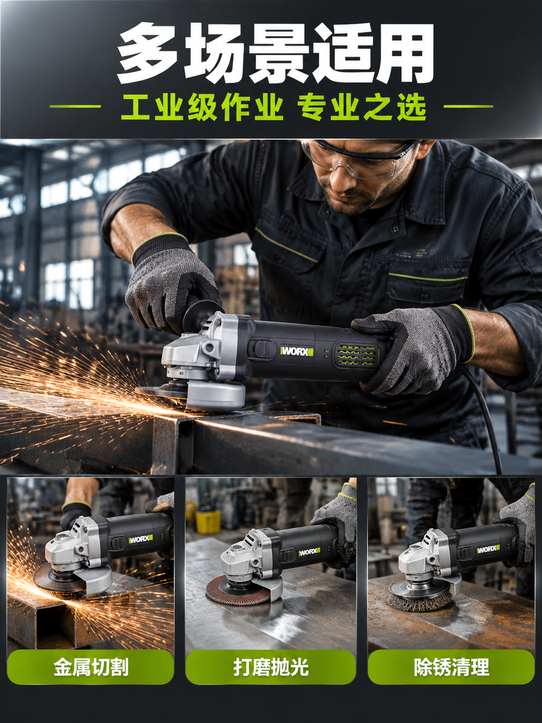 [详情图-7] 场景/操作展示图，主题：多场景适用 工业级作业… - 图片创意预览