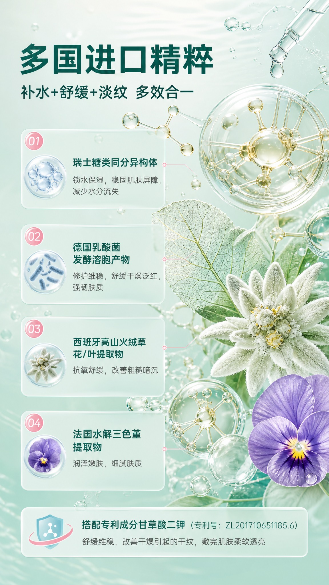 [商品] 本张为成分机理专张，不放置产品实拍，仅延续薄荷绿与水… - 图片创意预览