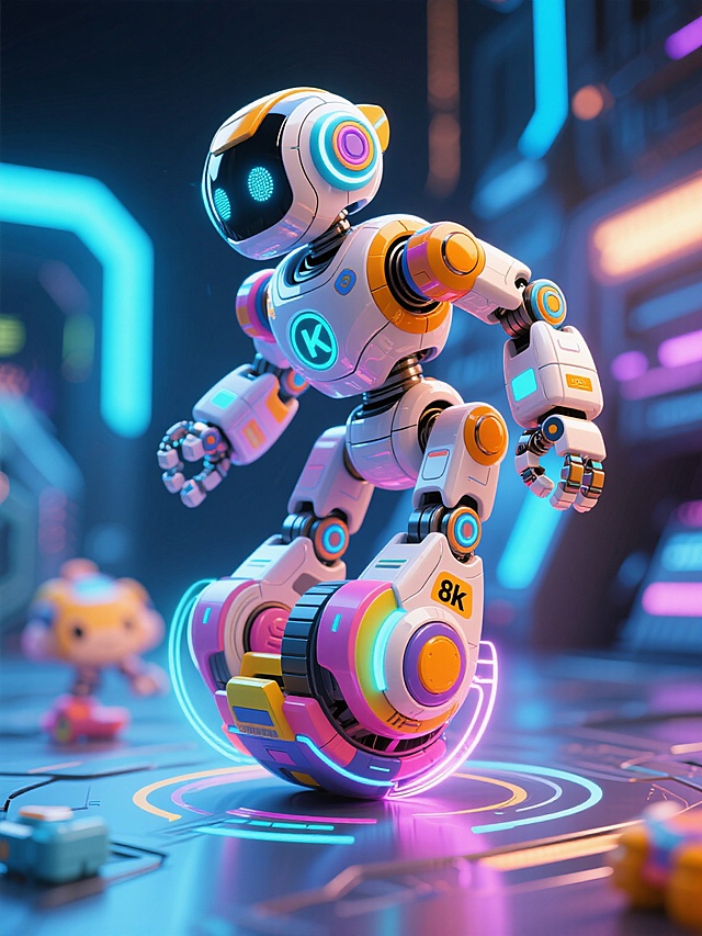 “儿童玩具机器人科幻效果，可实现360度翻转设计”