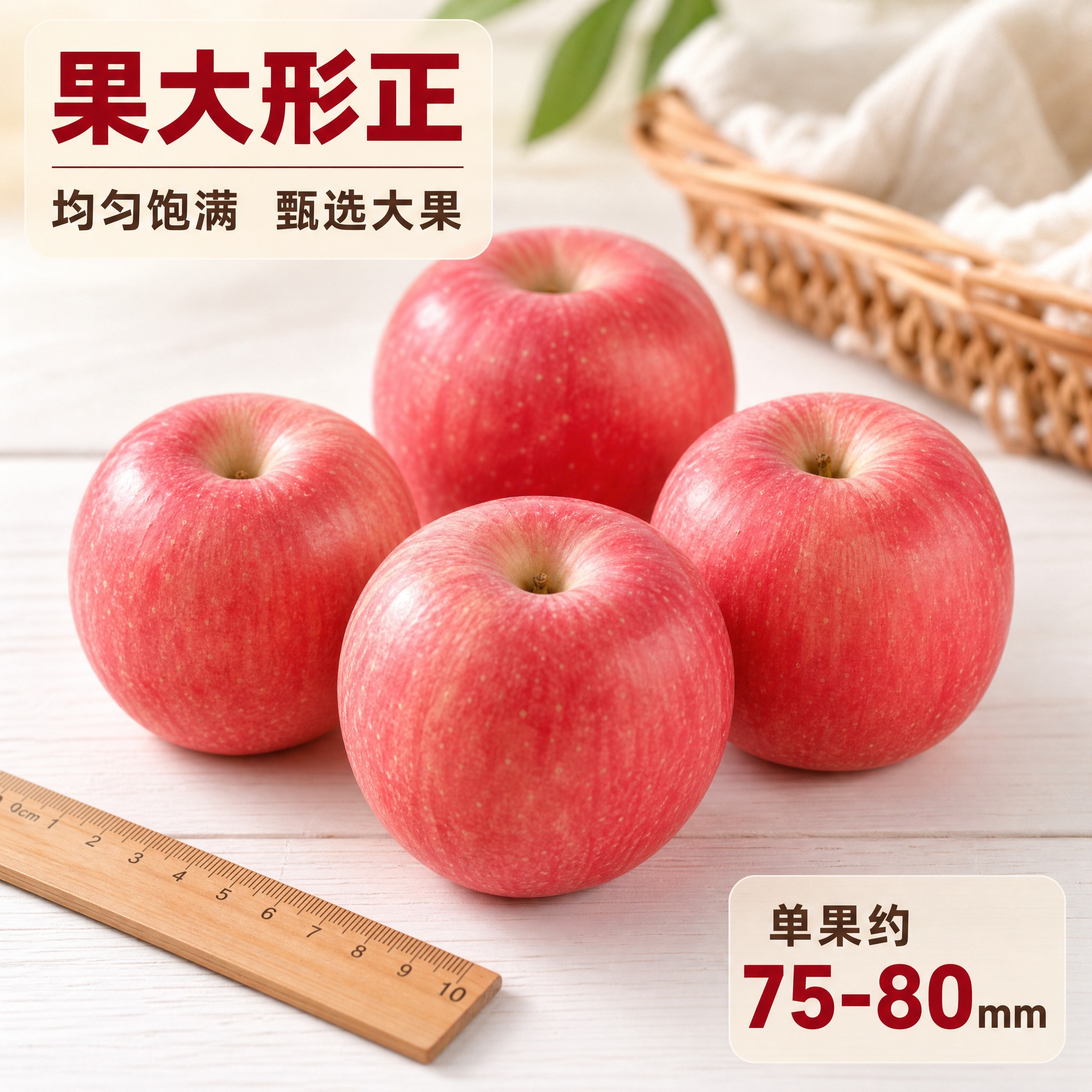 [主图-4] 大小规格展示 红富士苹果果大形正尺寸对比。 [统… - 图片创意预览