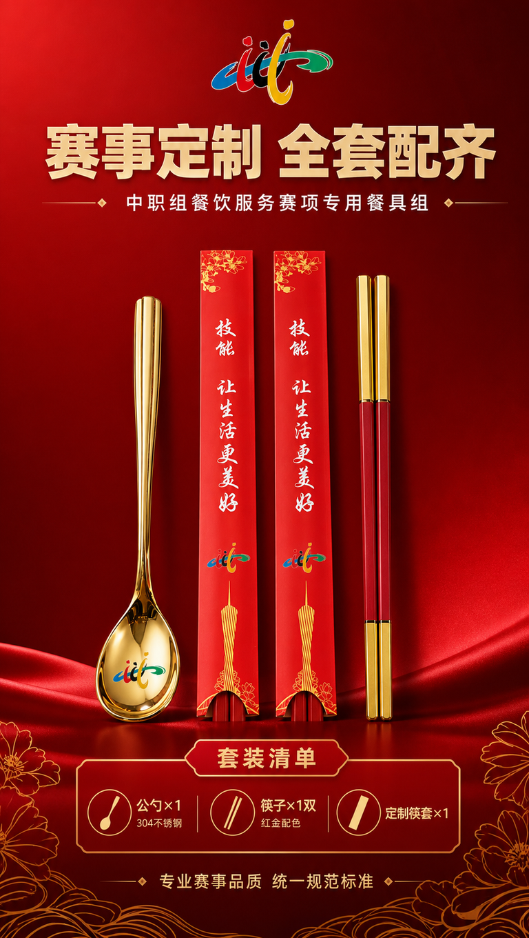 [商品] 使用【图1】红色筷套筷子、【图6】金色公勺、【图7】… - 图片创意预览