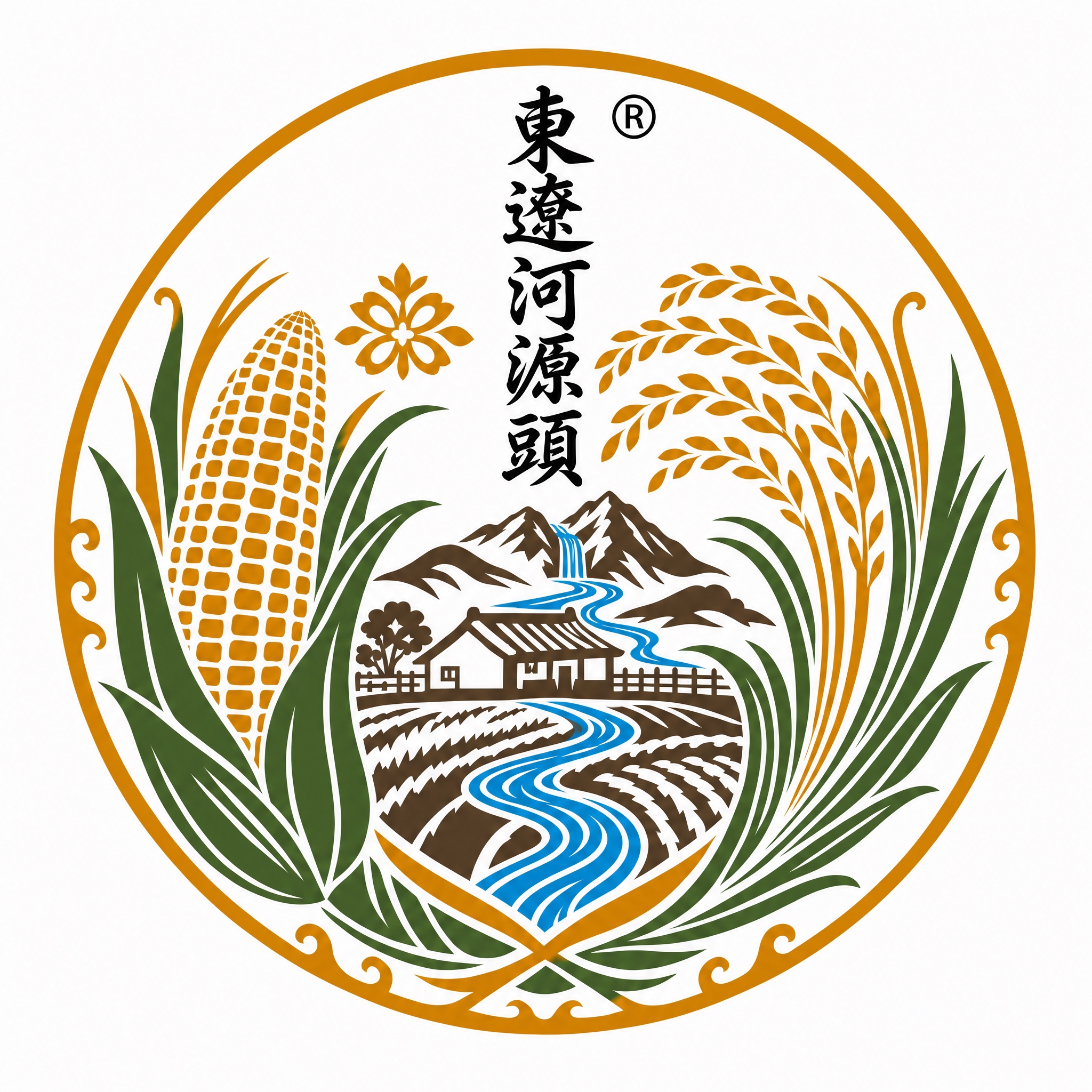 在图案中加入水源源头元素，在山间房屋旁添加清澈的溪流泉水从山间… - 图片创意预览