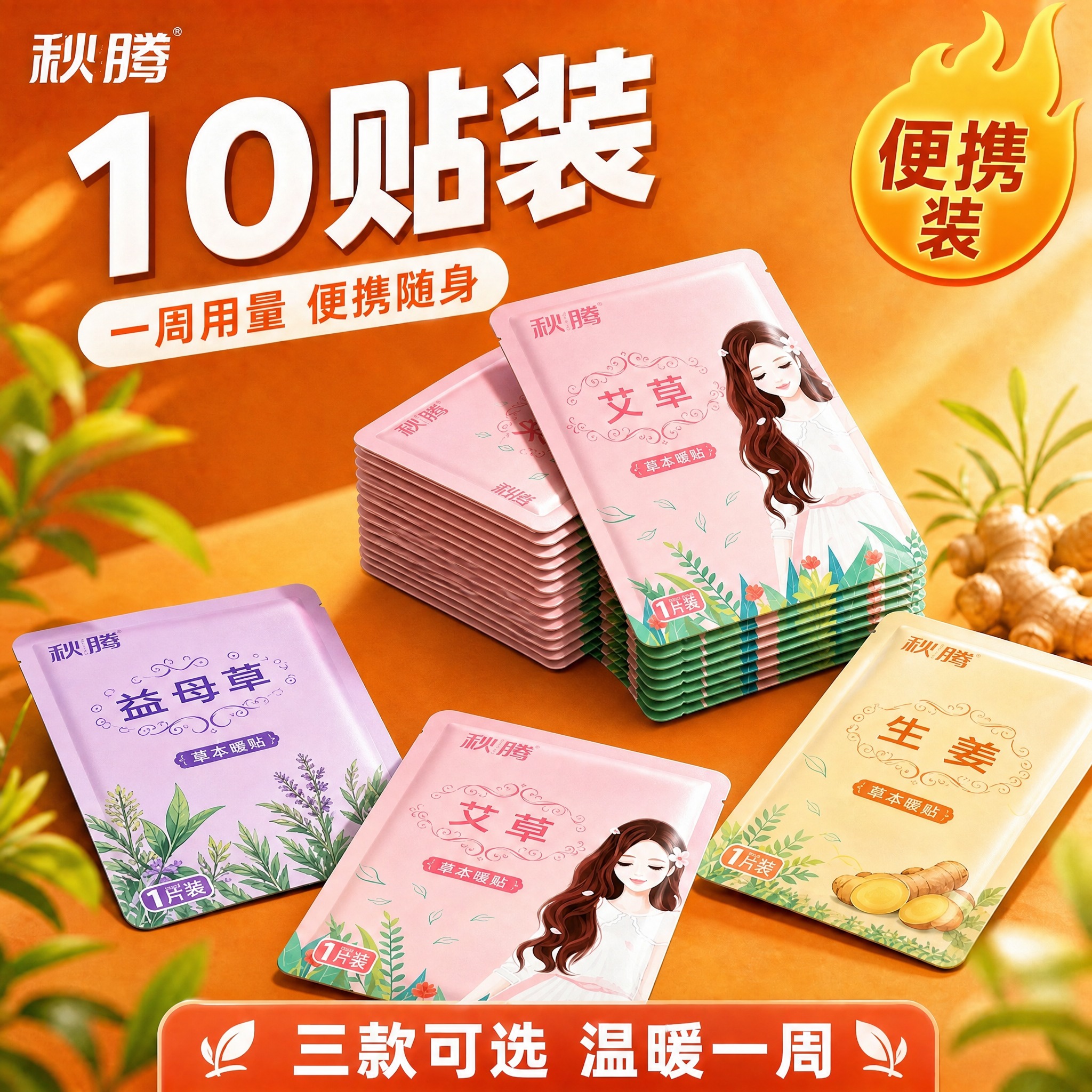秋腾10贴装主图，完全参考原图的构图、版式、光影风格、背景、装… - 图片创意预览