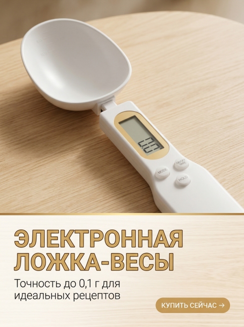 严格还原参考图里的电子秤勺产品细节，包括包装设计、颜色、按键文字、所有品牌元素不变，保持真实材质质感：哑光白色食品级PP材质、暖金色显示屏边框、磨砂质感按键、可拆卸勺头结构。3:4竖屏，8K高清，杂志预览效果