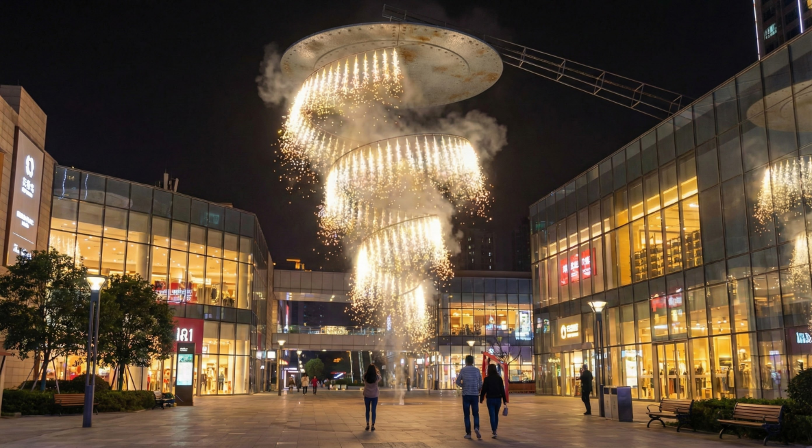 将背景更换为商场广场预览效果