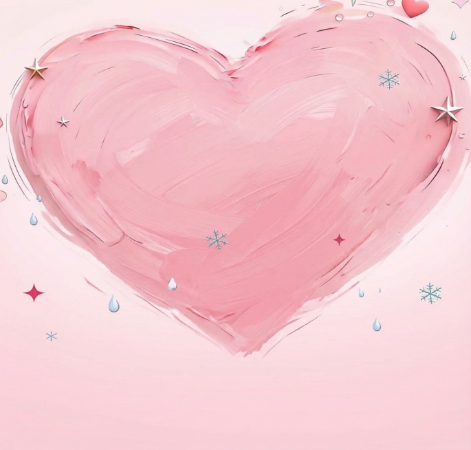 帮我根据这个图片背景，去掉人物以及文字  生成一个平面粉色油画爱心预览效果