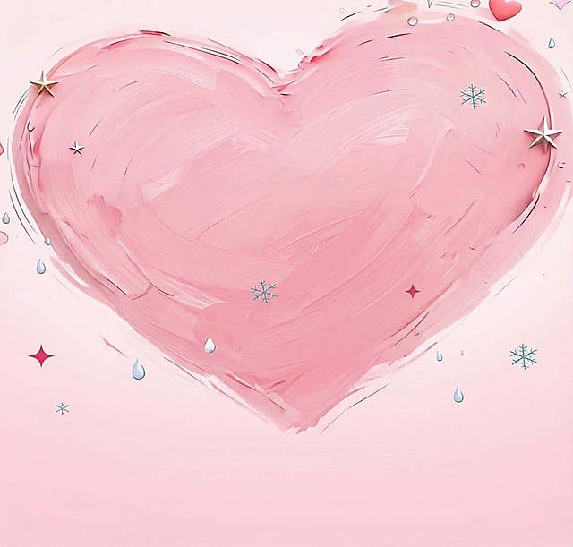 帮我根据这个图片背景，去掉人物以及文字  生成一个平面粉色油画爱心