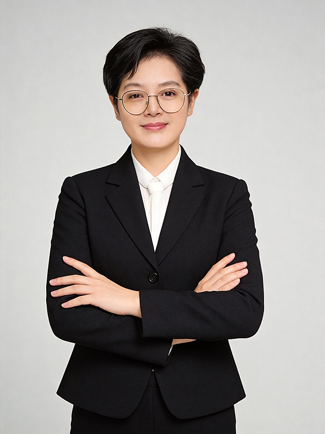 商务感十足的性冷淡风肖像，单色设计搭配简约主义构图，印刷风质感突出，呈现专业沉稳气质。