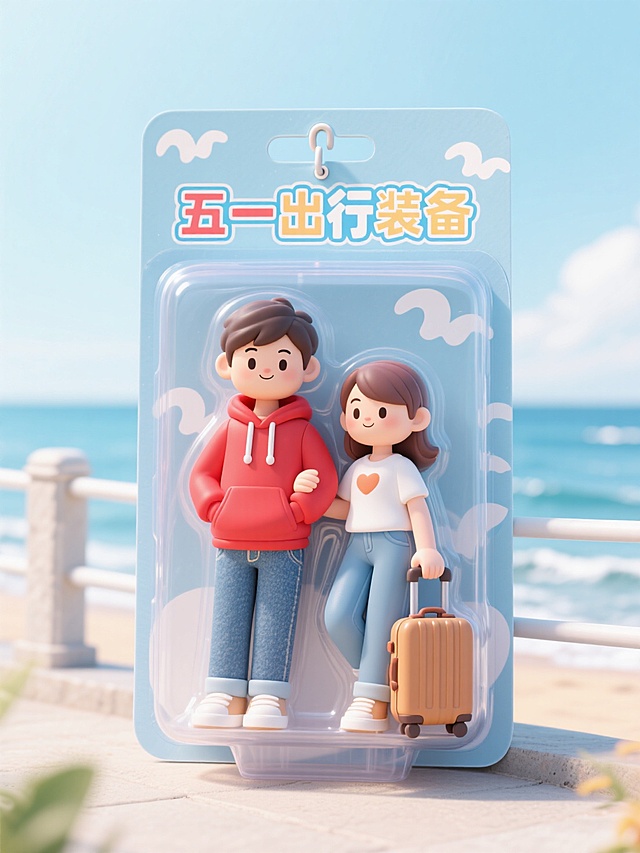 盒子上有描边文字“五一出行装备”
