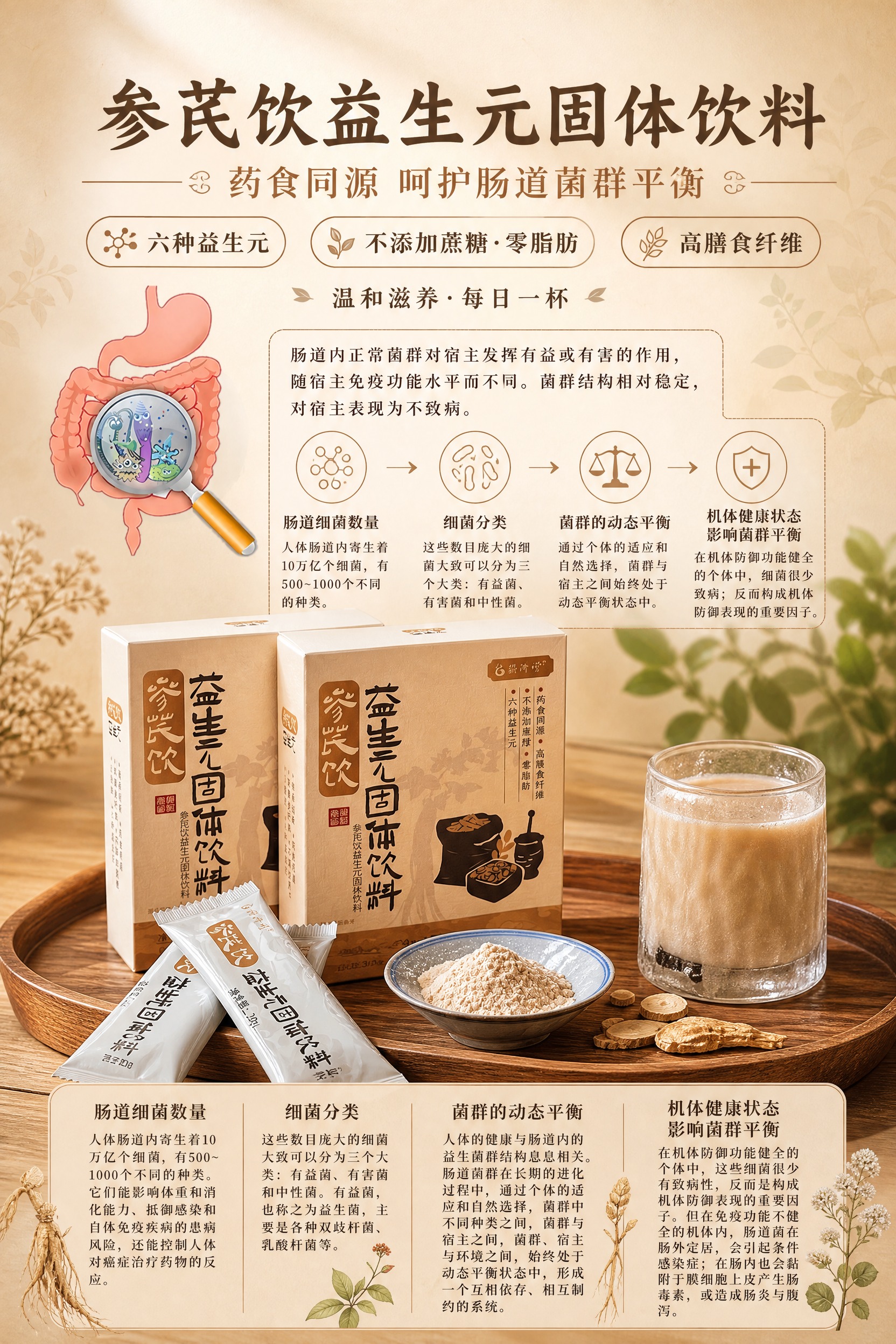 A4竖版商品营销海报，温和滋养中式养生风格，暖米棕色调，健康信… - 图片创意预览