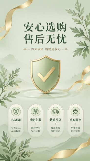 9:16 poster, light sage green background with elegant ink artemisia leaves and light gold ribbon ele预览效果