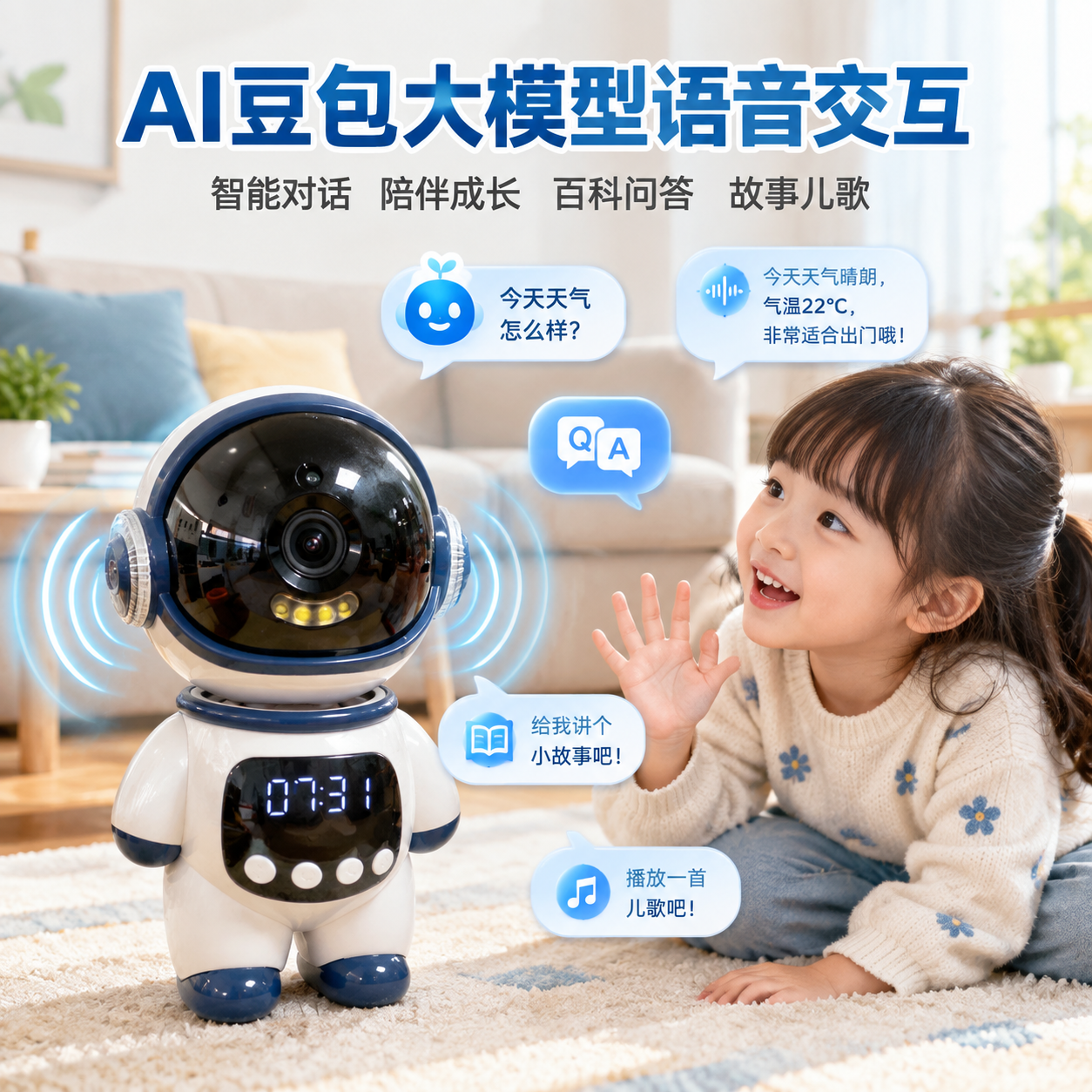 [主图-2] 主题：AI豆包大模型语音交互卖点展示，突出产品智… - 图片创意预览