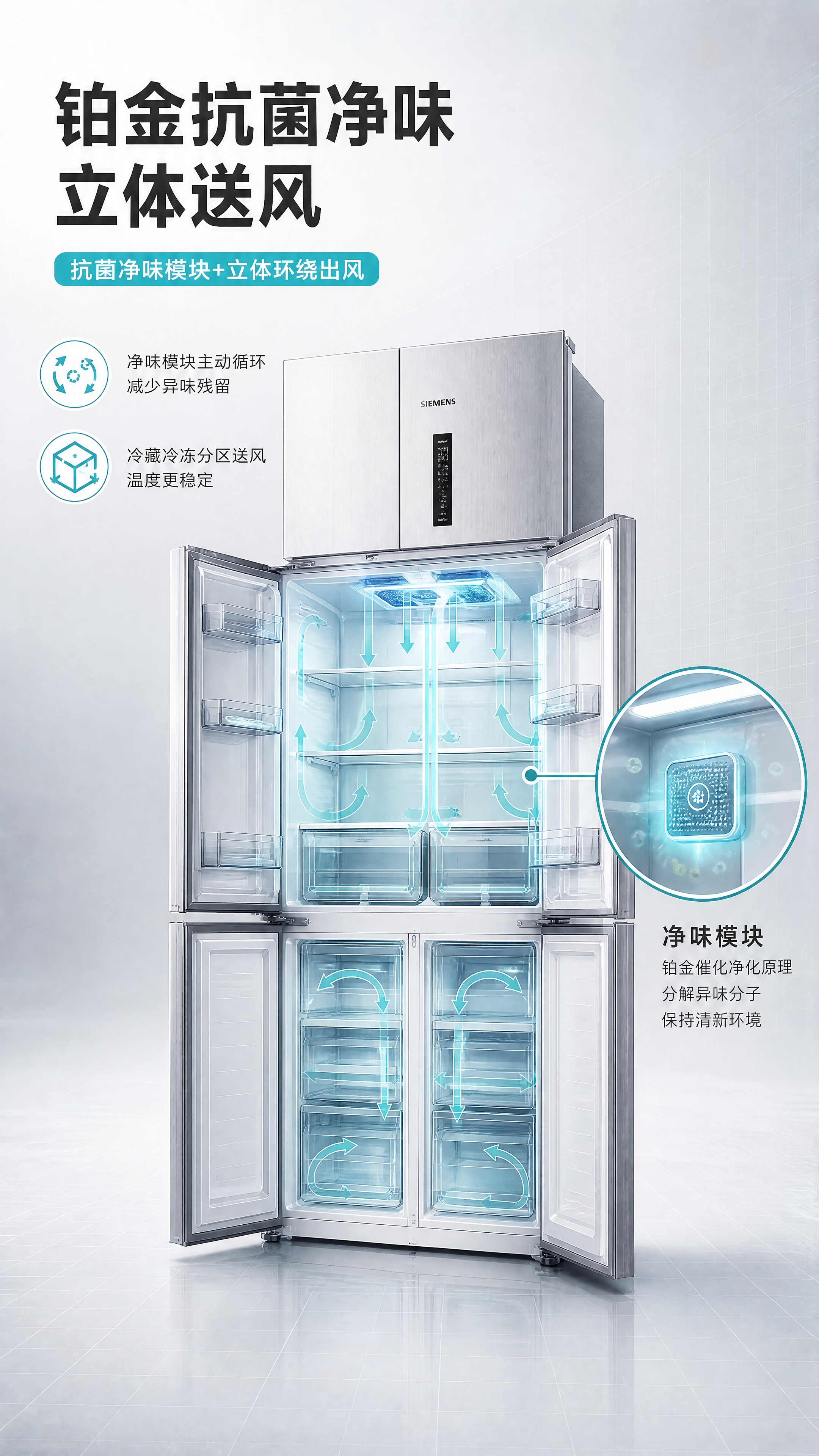 [商品] 使用【图1】西门子冰箱；以半透明剖切/爆炸示意方式呈… - 图片创意预览