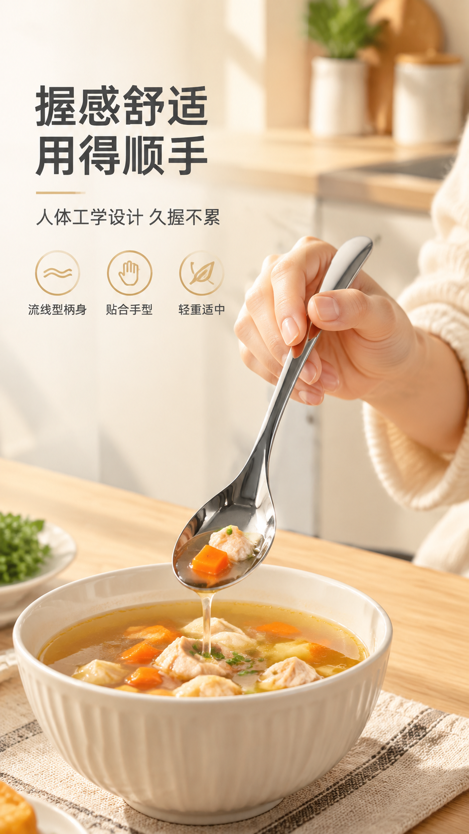 [商品] 使用【图1】银色不锈钢长柄西餐勺；保留产品结构、颜色… - 图片创意预览