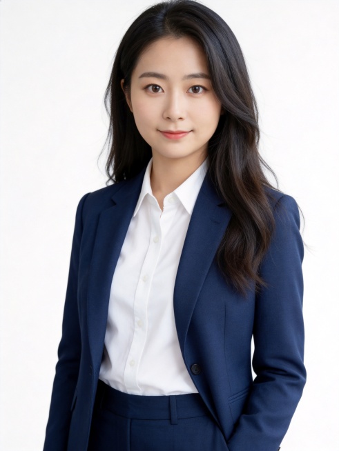 参考图中保留人物脸型、发型、年龄等特征生成职场形象照,标准焦段50mm,f/4光圈(f/2.8-f/4区间),平视视角(镜头与人物视线齐平);人物占画面70%,人物居中(居中构图),位于画面中心,为视预览效果