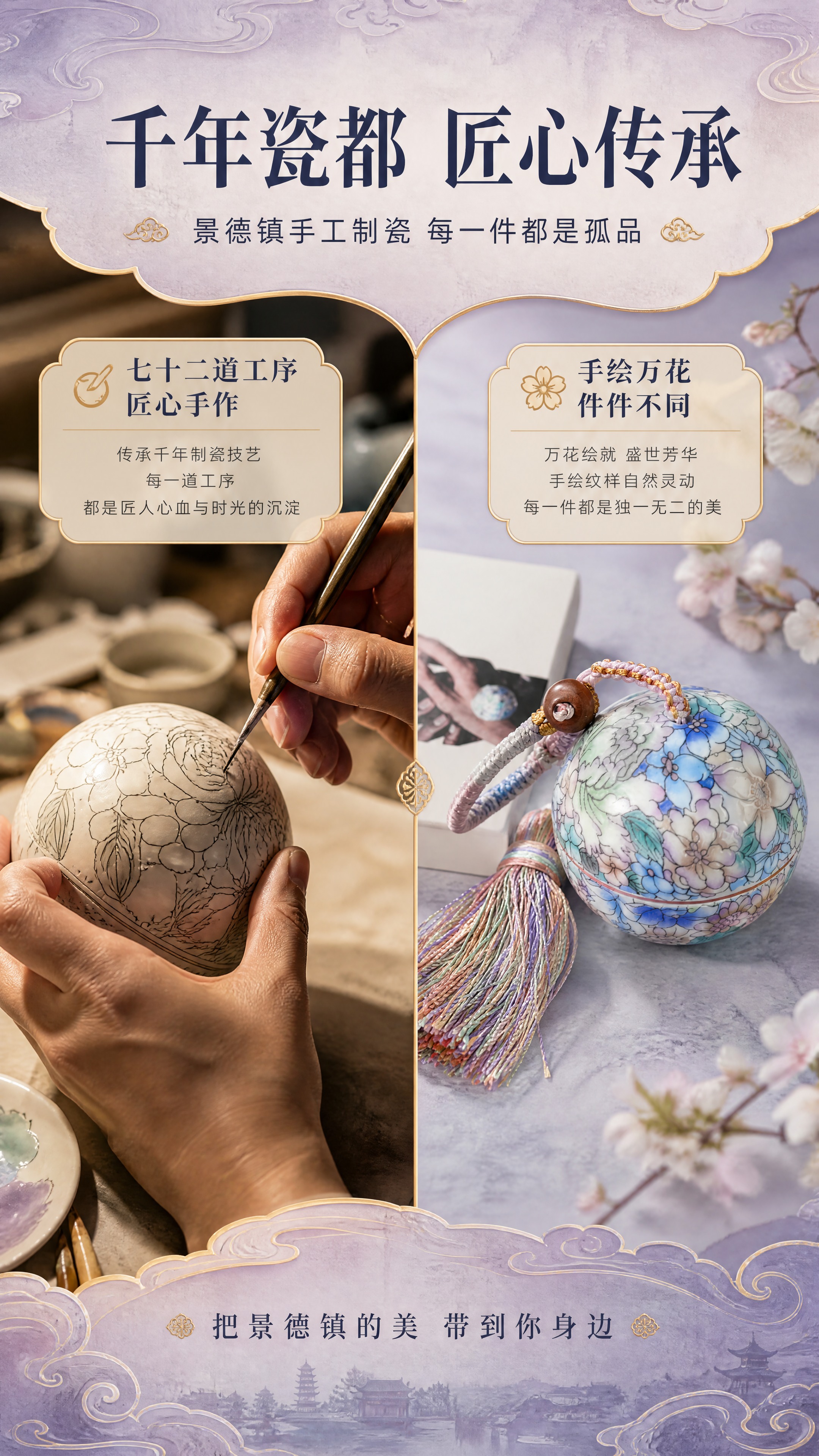 [商品] 使用【图1】景德镇手绘万花陶瓷香囊吊坠罐；保留球形罐… - 图片创意预览
