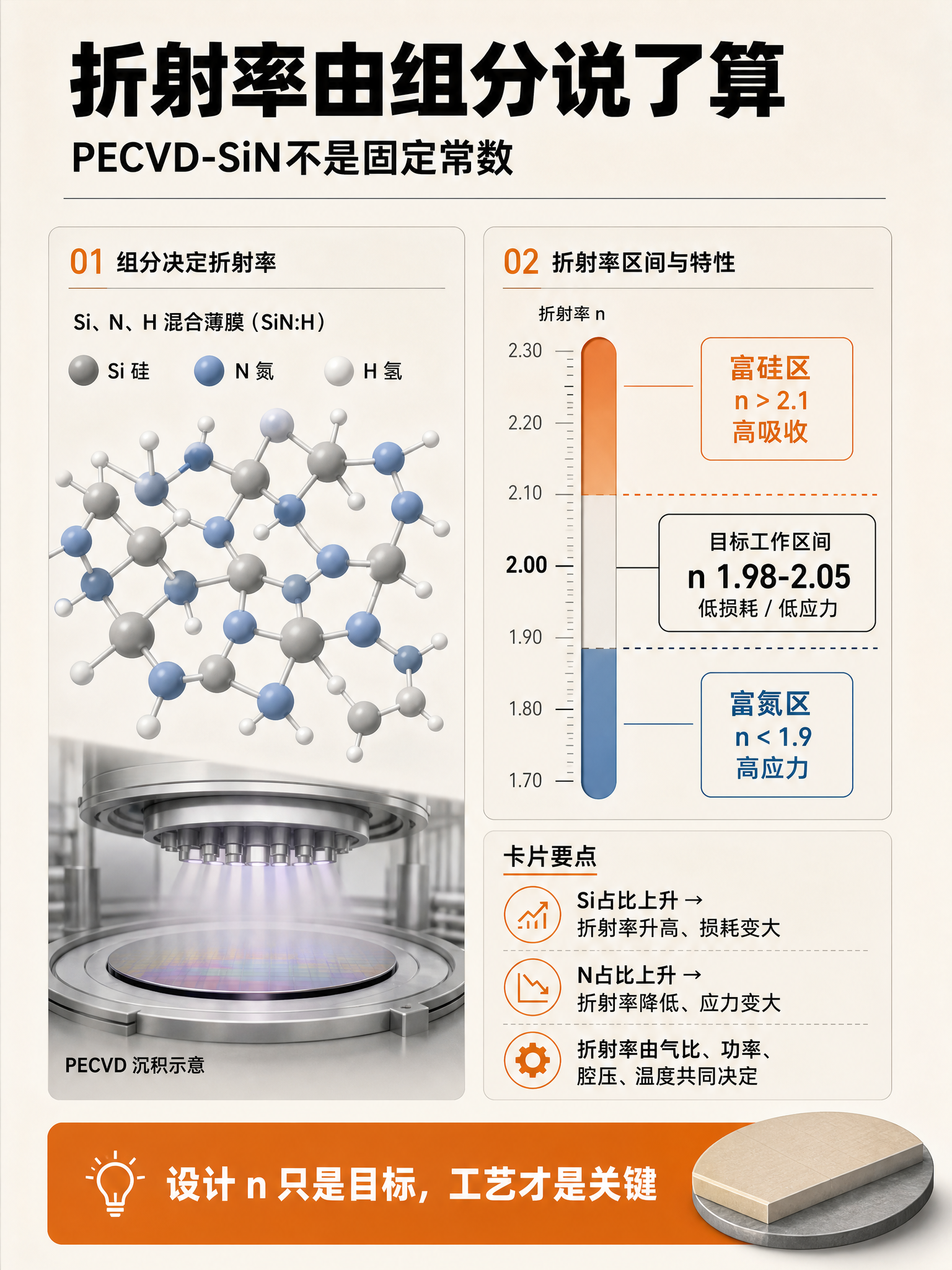 统一视觉系统的半导体小红书笔记设计稿，3:4竖版，浅米白与暖灰… - 图片创意预览