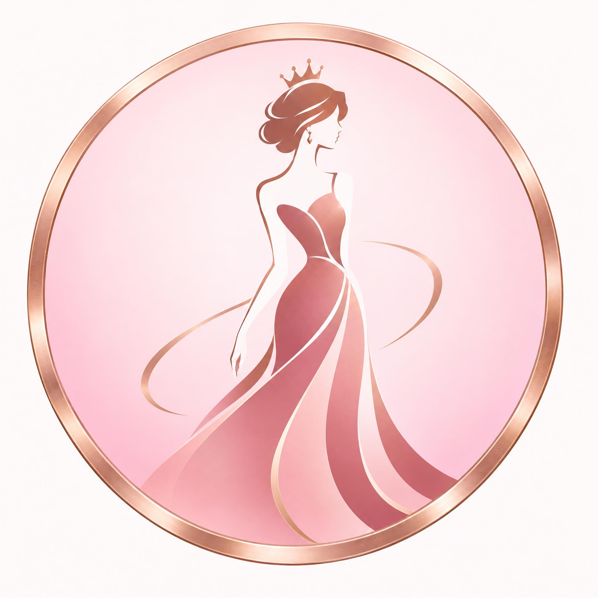 女装店铺店标logo设计，100x100尺寸，圆形徽章样式，玫… - 图片创意预览