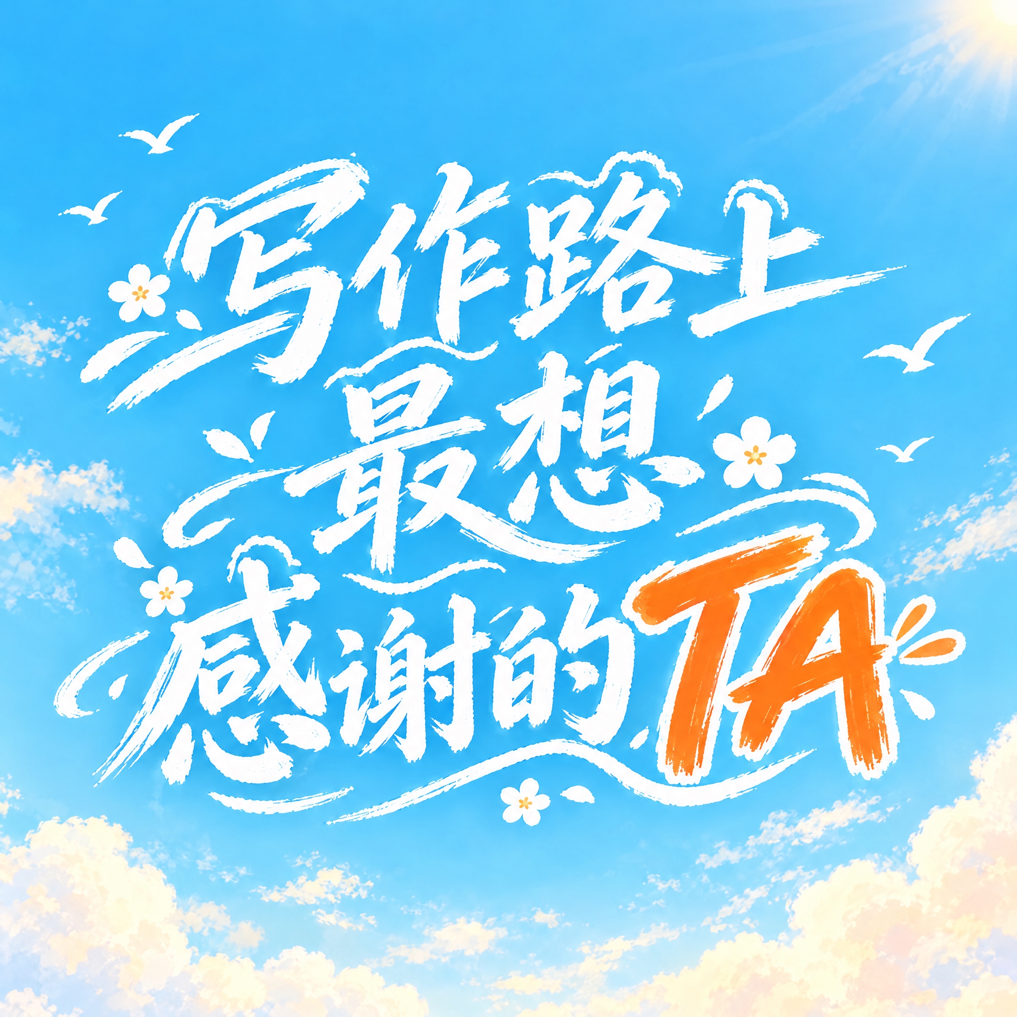 400x400正方形分享图，背景为清新的天蓝色天空渐变底色，画… - 图片创意预览