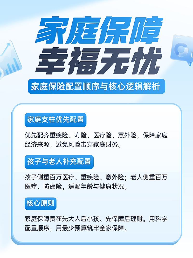 家庭保险配置小红书封面模板