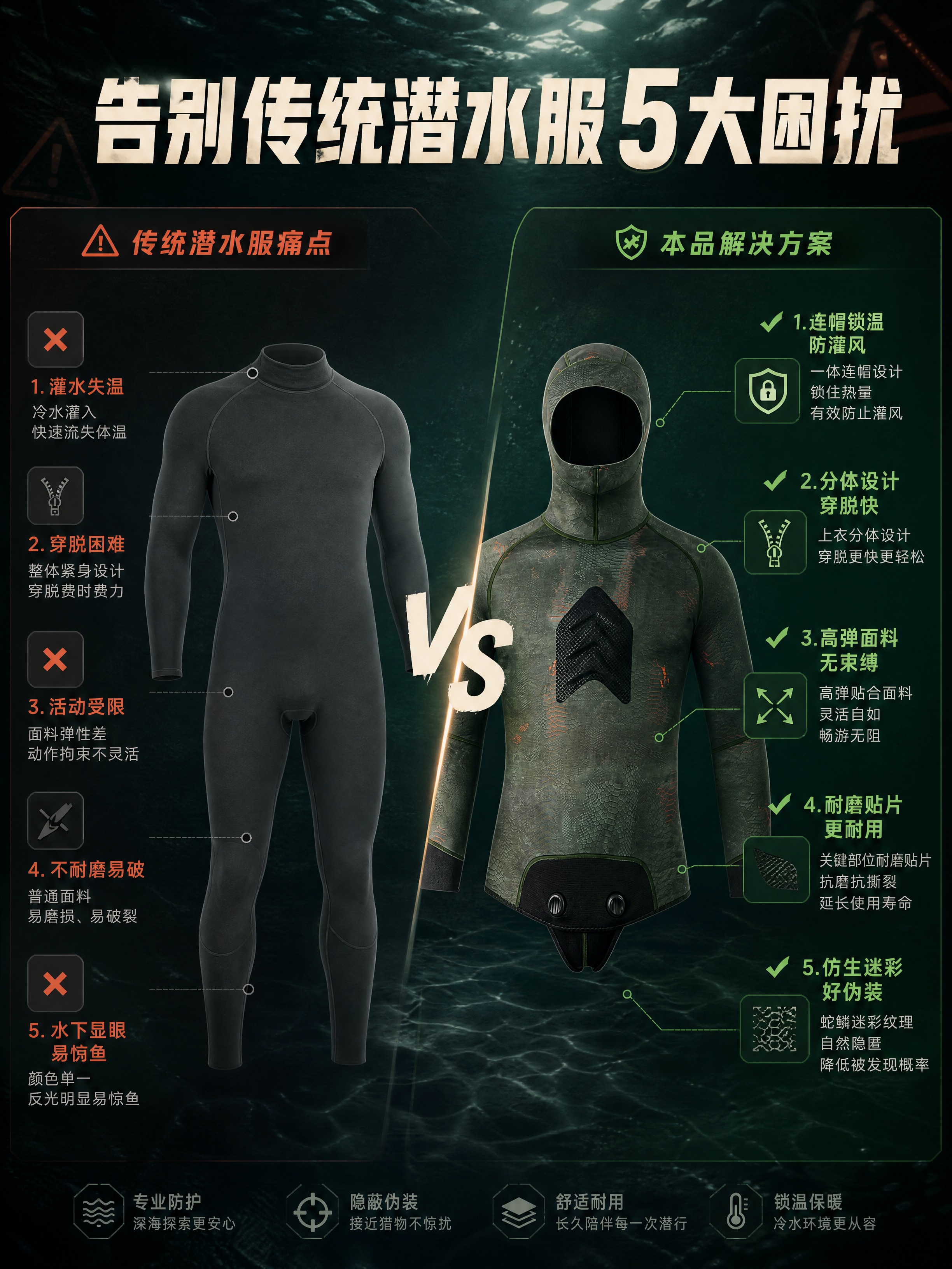 [商品] 使用【图1】分体式连帽潜水服上衣；商品处理：保留蛇鳞… - 图片创意预览