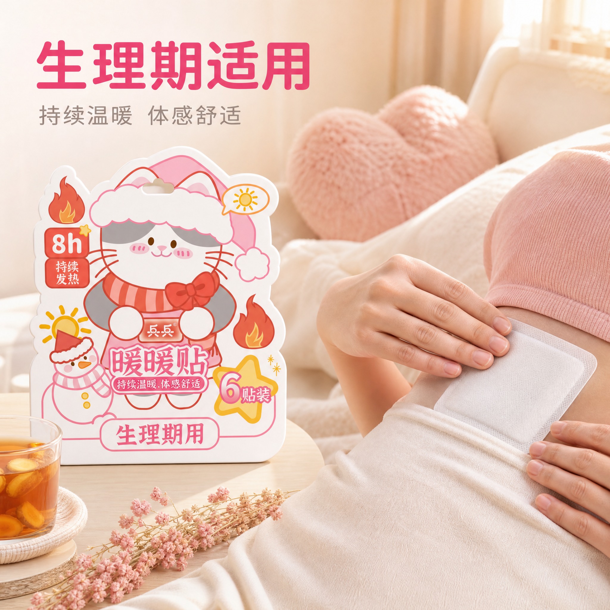 [主图2] 商品名称：暖暖贴 生理期用暖腹贴 8小时持续发热… - 图片创意预览