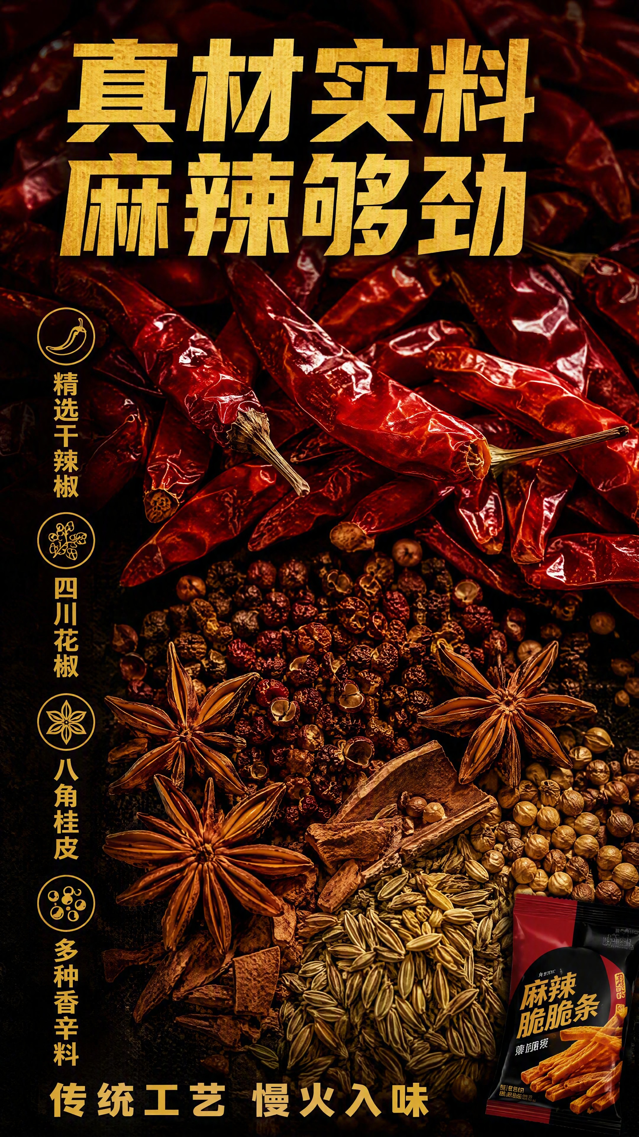 [第4张] 原料成分展示-辣椒香辛料原料微距特写页。本张为原料… - 图片创意预览