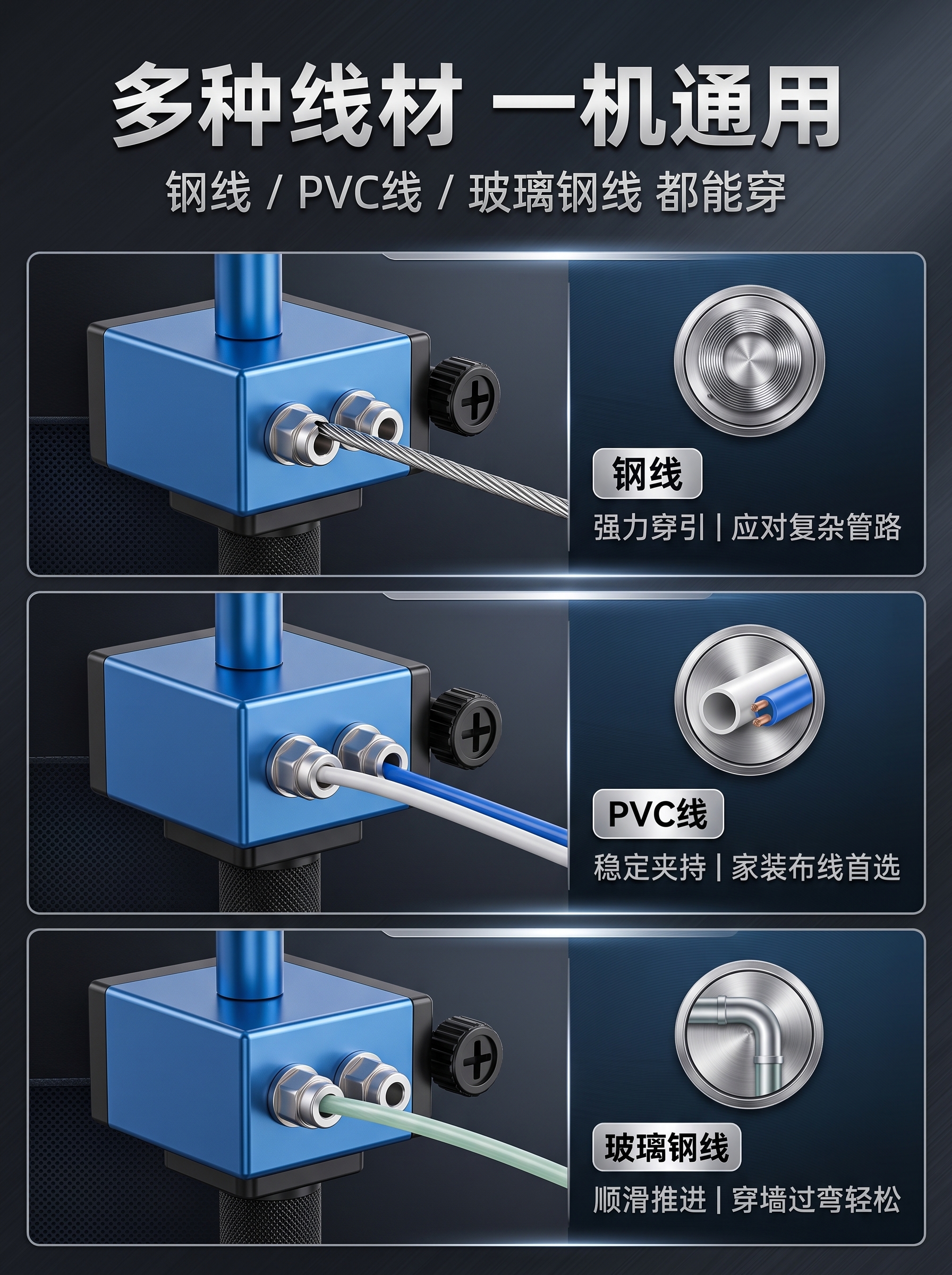 [商品] 使用【图1】新版本便携式电动穿线机主体；保留蓝色机身… - 图片创意预览