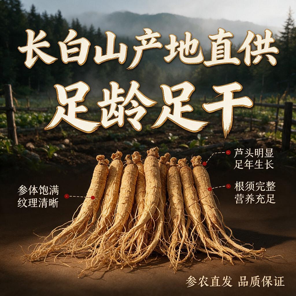 [主图-2] 核心亮点与溯源，主题为长白山产地溯源+足龄足干品… - 图片创意预览