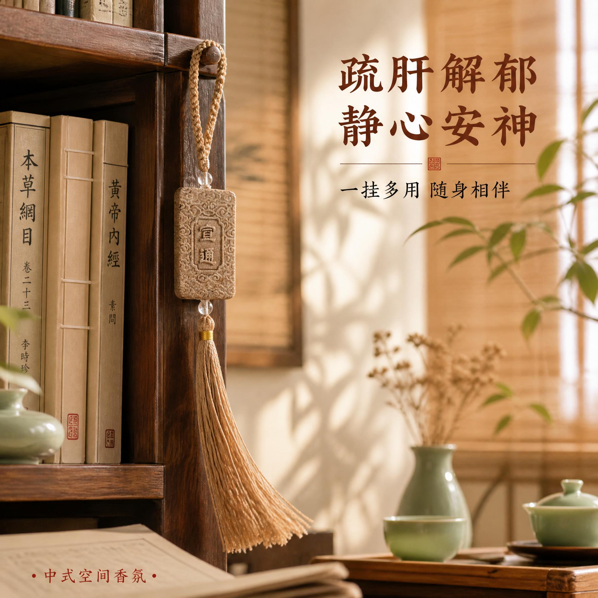 [主图-3] 宜通草本香牌挂饰 中式空间悬挂使用场景展示。 [… - 图片创意预览