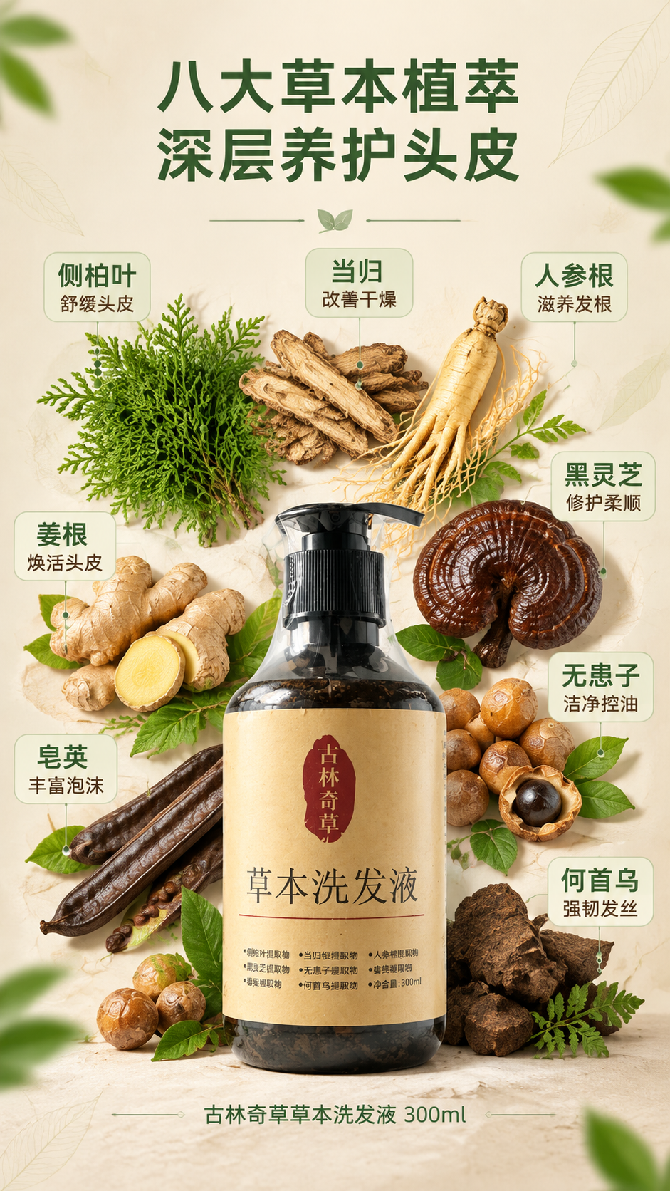 [主图-2] 核心功效成分解析，展示多种植物萃取成分与对应功效… - 图片创意预览