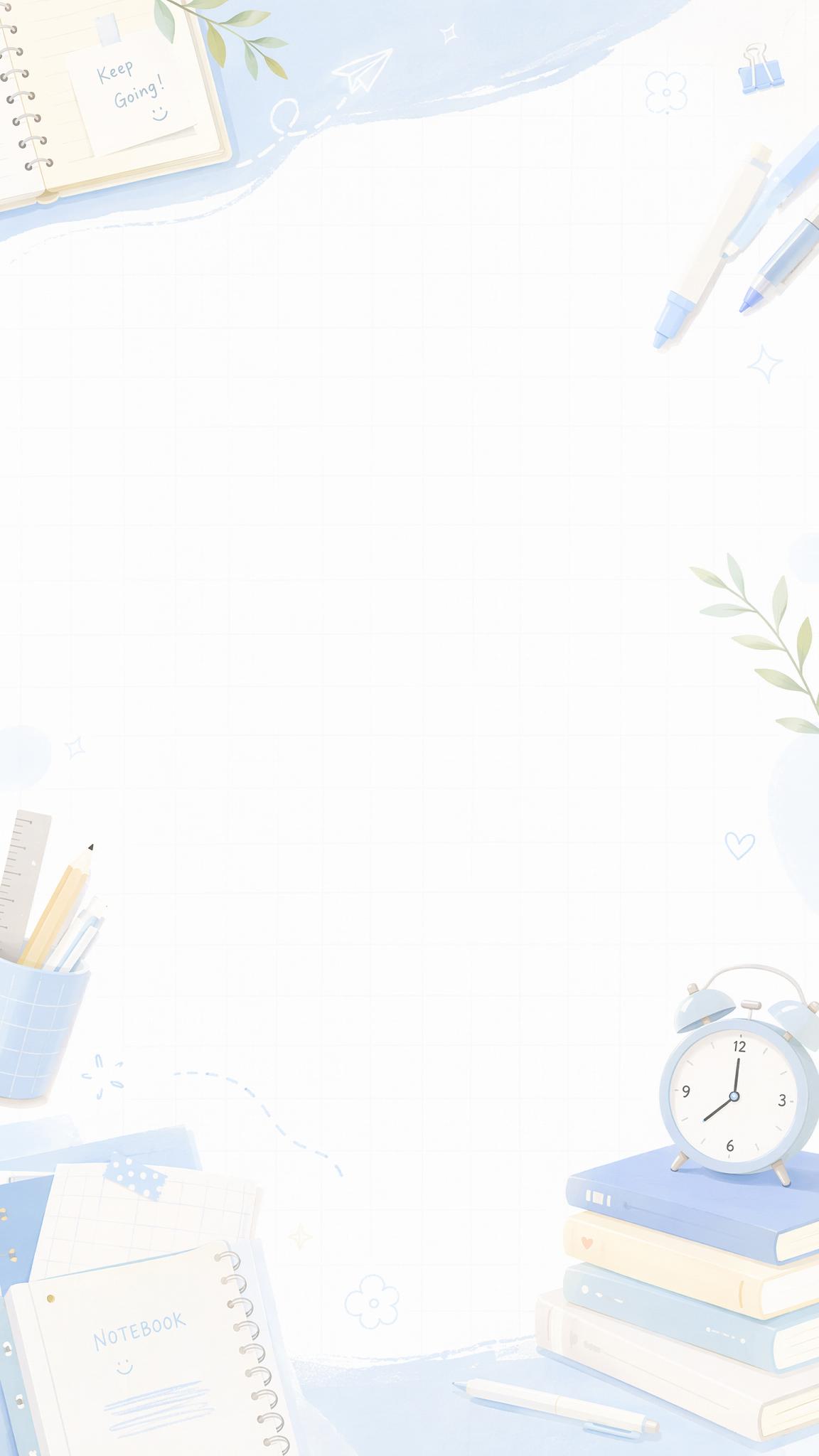 适合课程表的学生背景图，清新简约风格，浅色调，带有笔记本、书本… - 图片创意预览
