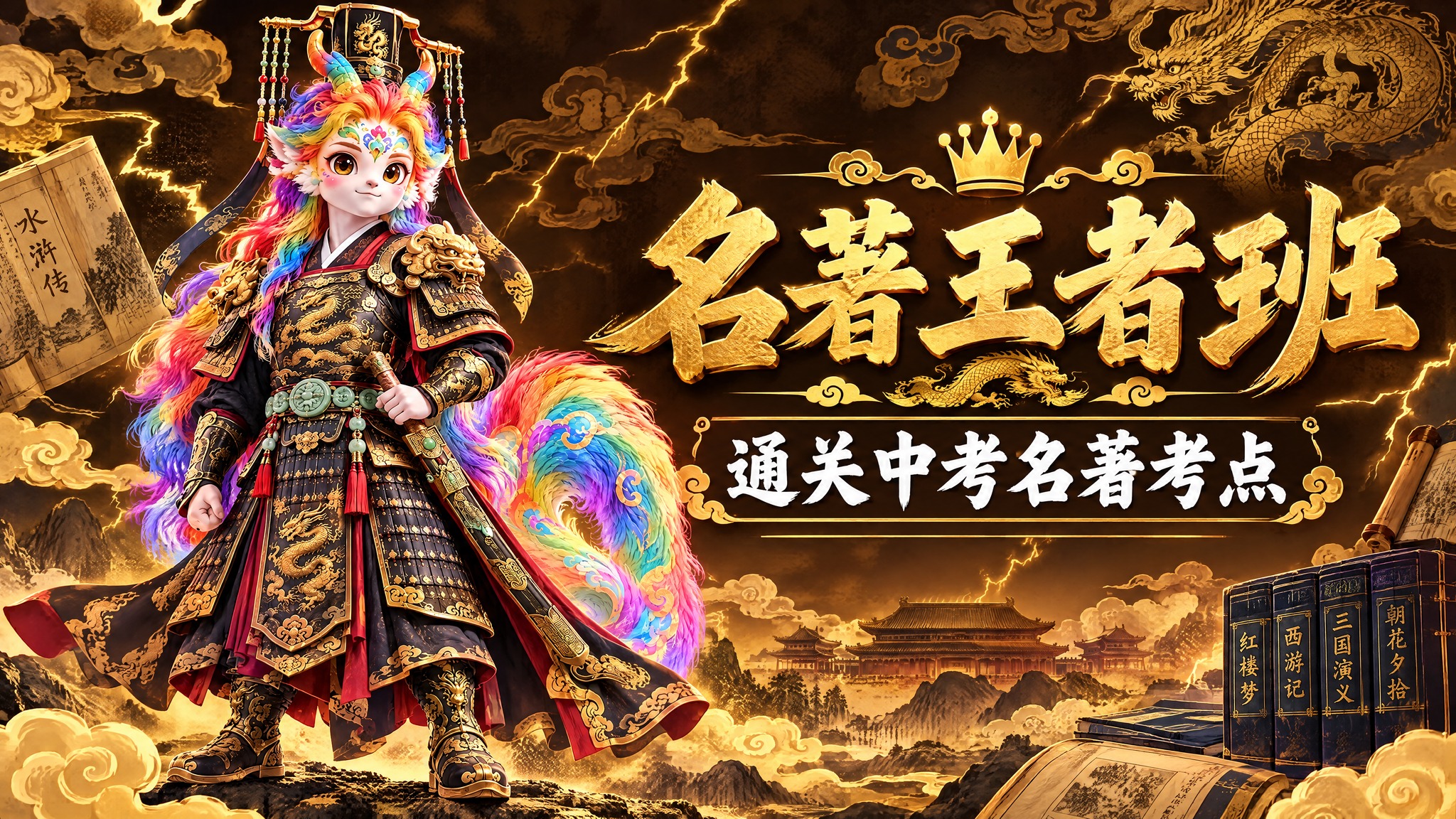 横版教育宣传图，尺寸540x292，左侧放置参考图中的彩虹鬃毛… - 图片创意预览