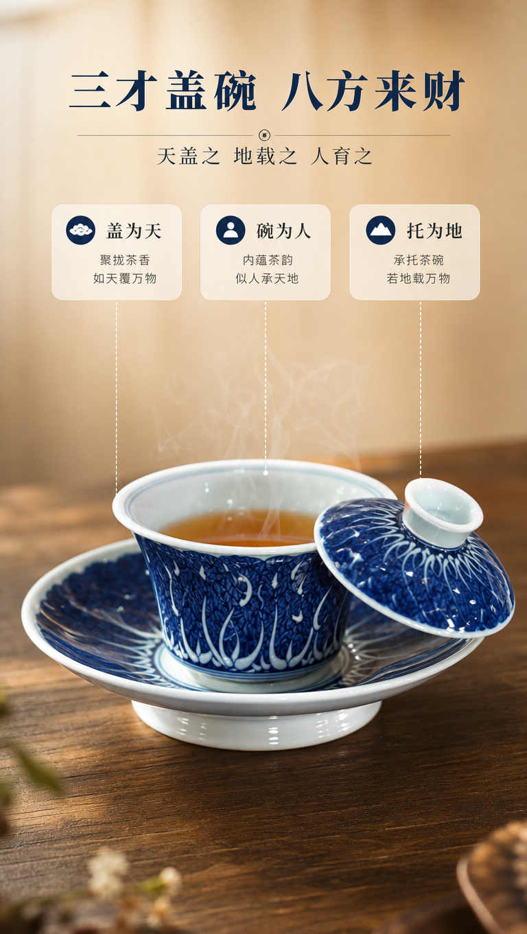 [商品] 使用【图1】艺笙手作八方来财菘叶纳祥青花盖碗；保留三… - 图片创意预览
