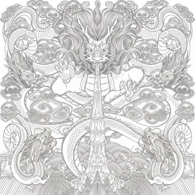 请把插画变成矢量线稿，高清，黑线线稿，白底，保持尺寸一致性预览效果