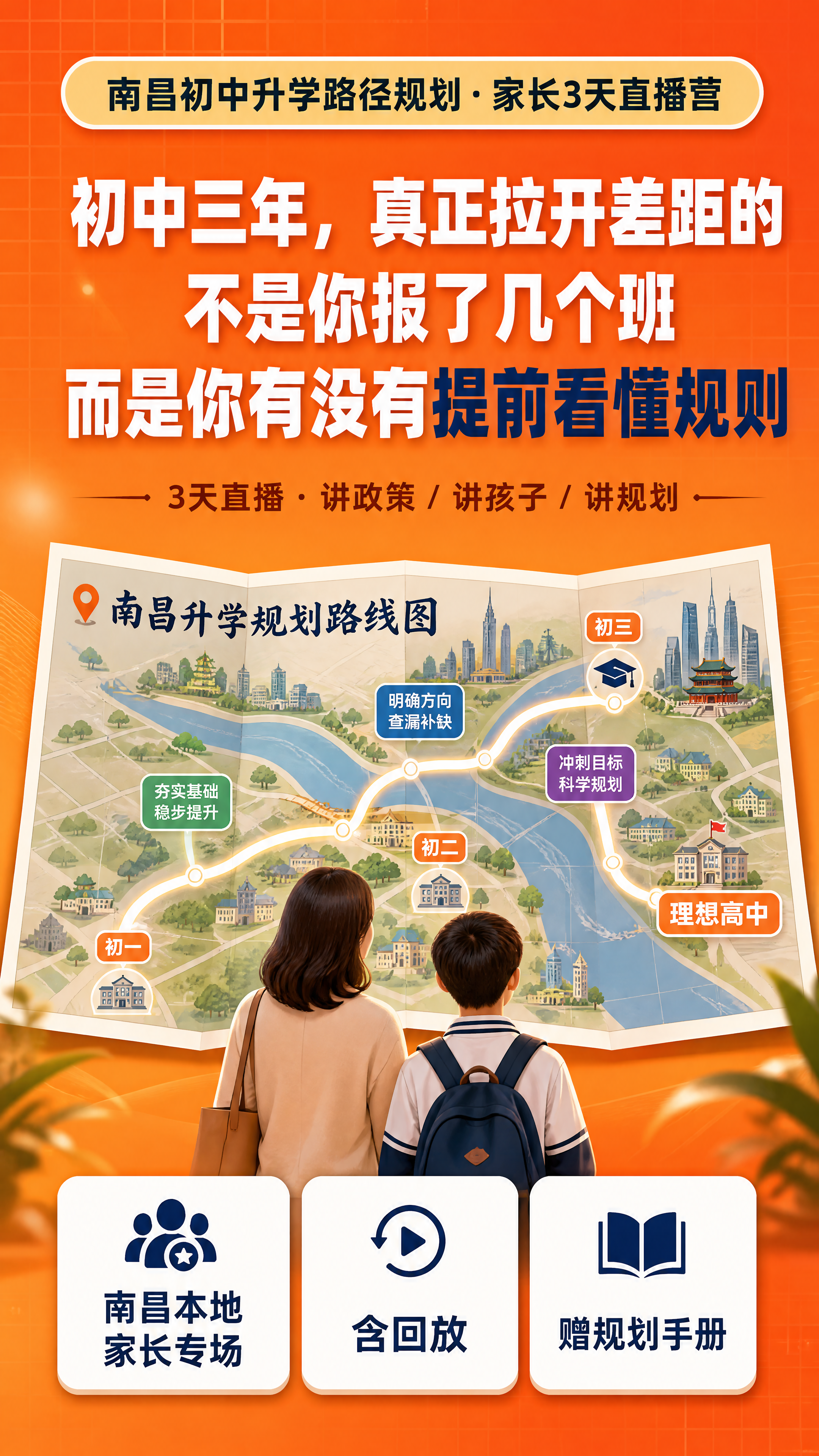 设计一张抖音9:16竖版教育直播营详情页封面图，现代专业教育视… - 图片创意预览