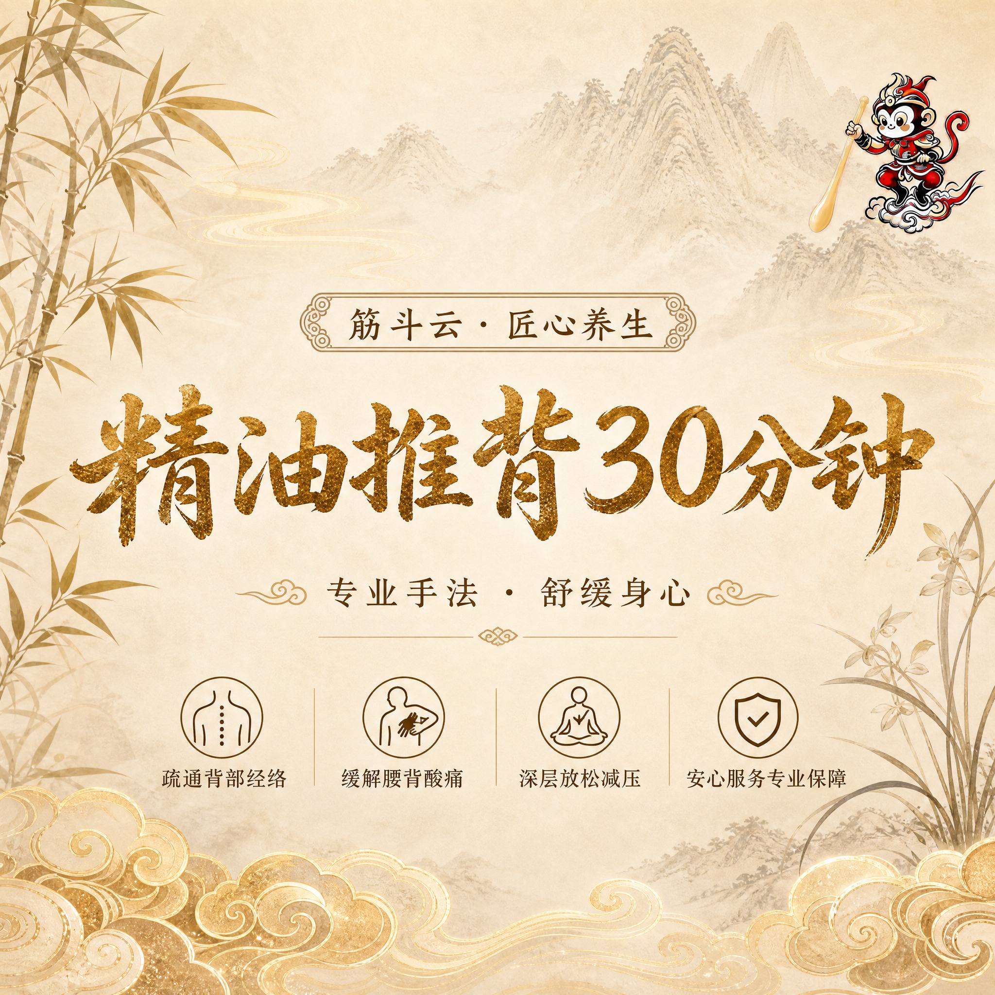 高端新中式养生风格团购封面图，正方形1:1构图，清新优雅，高雅… - 图片创意预览