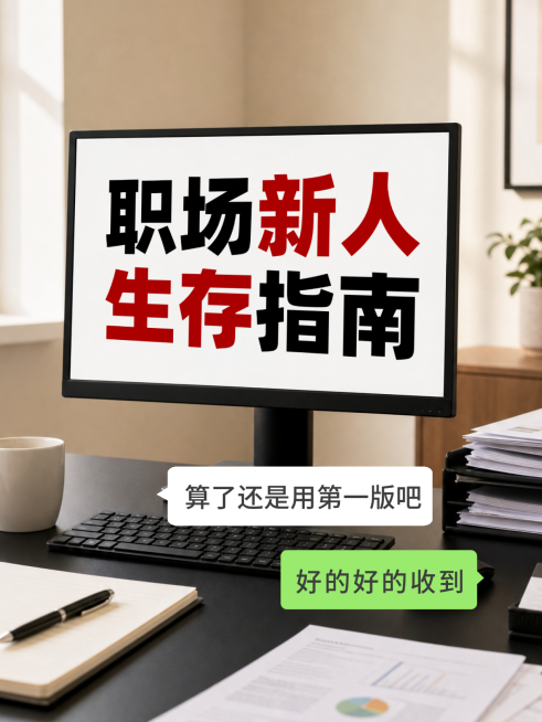 职场新人生存指南实景风小红书封面预览效果