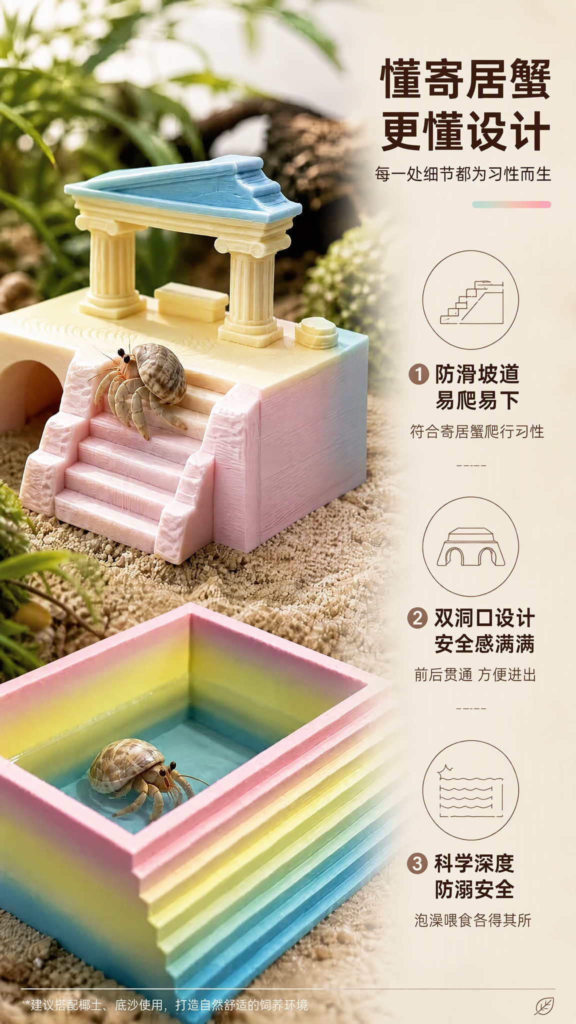仅对画面中这款云涧彩配色的寄居蟹躲避屋（带罗马柱平台的小房子）… - 图片创意预览