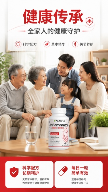 [第10屏] 收尾转化-家庭健康守护概念,多代人健康生活场景,强调长期健康管理价值.本屏使用【图2】作为产品参考. [氛围/风格] 温馨家庭风格,健康积极,红白主色调,商业摄影质感. [元素布局] 画预览效果