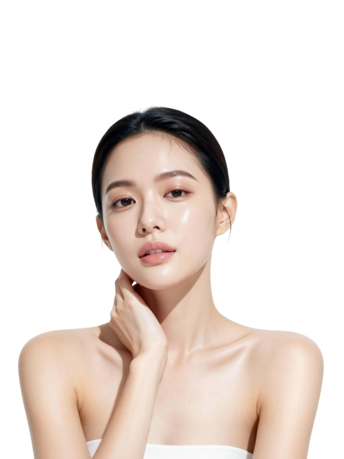 去除脸部和颈部的水珠汗珠，保持原本的人物姿势不变，保留光滑肤质和光影效果，背景和整体风格不变预览效果