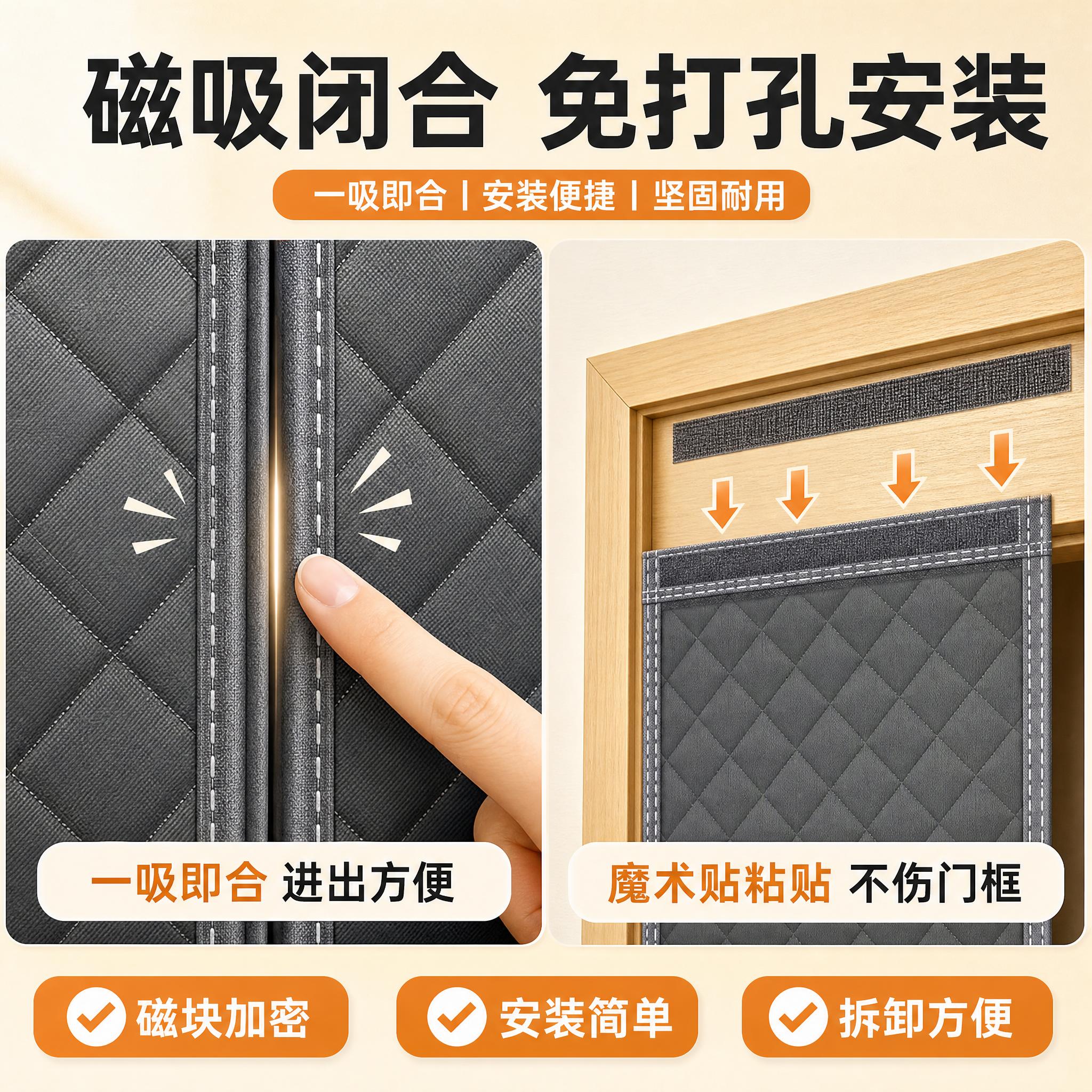 [主图-3] 磁吸牛津布棉门帘 磁吸闭合与安装方式主图 [统一… - 图片创意预览