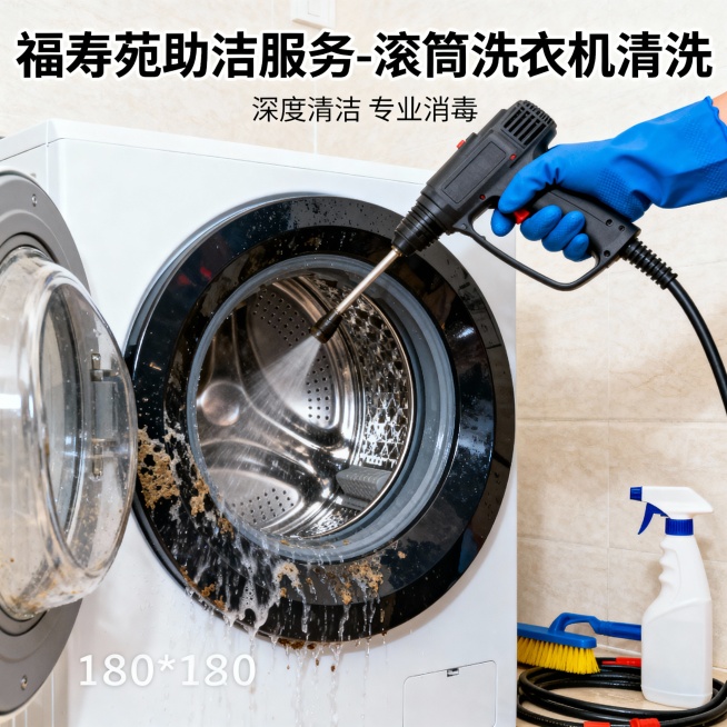 做一套关于助洁服务的主图*1张+轮播图*3张+具体服务项目：上门理发、上门修脚、日常保洁、深度保洁、开荒保洁、擦窗、收纳整理、家宴服务、柜式空调清洗、挂式空调清洗、油烟机清洗、滚筒洗衣机清洗、冰箱清洗预览效果